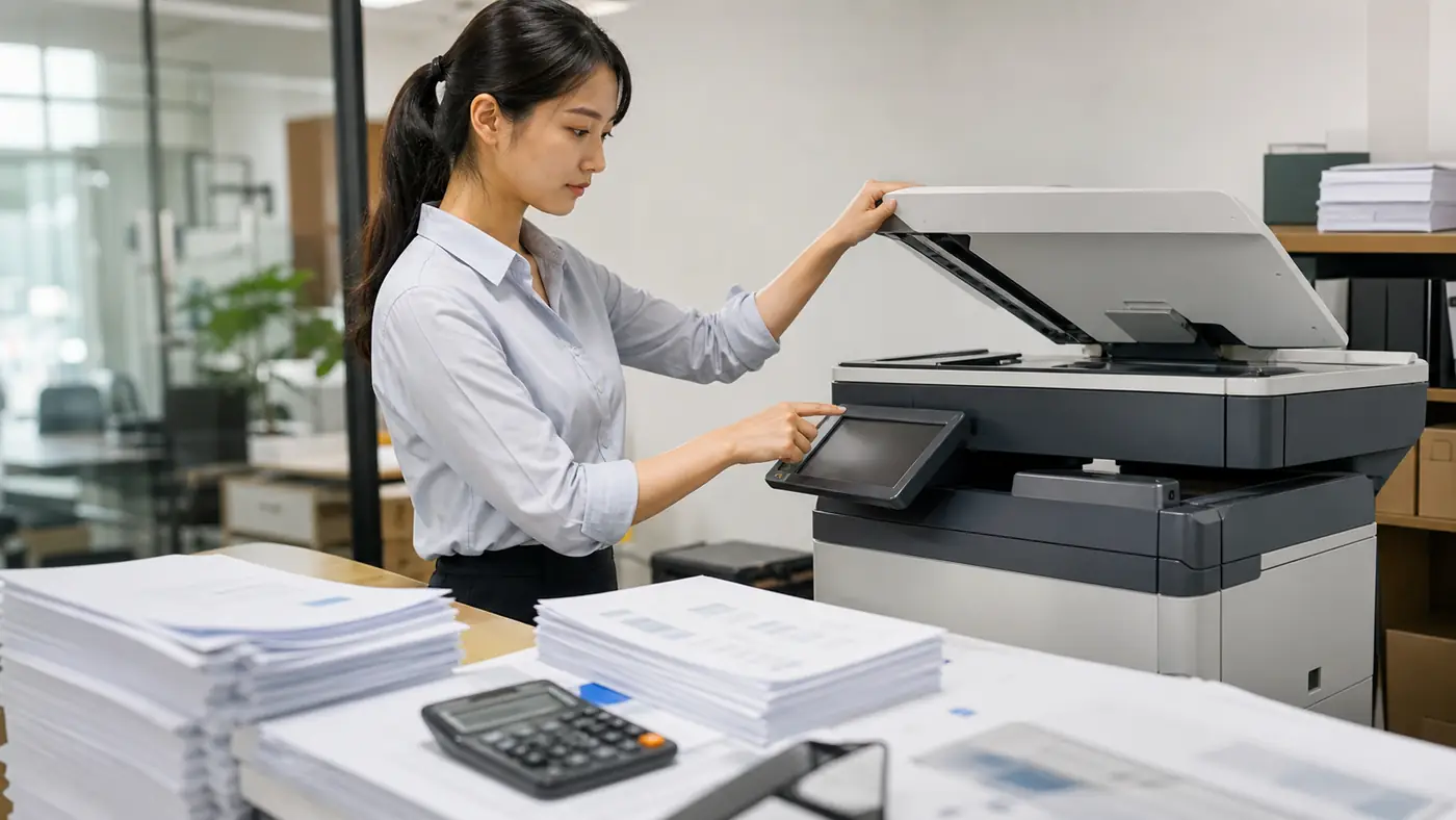 Tính sản lượng và chi phí thuê máy photocopy