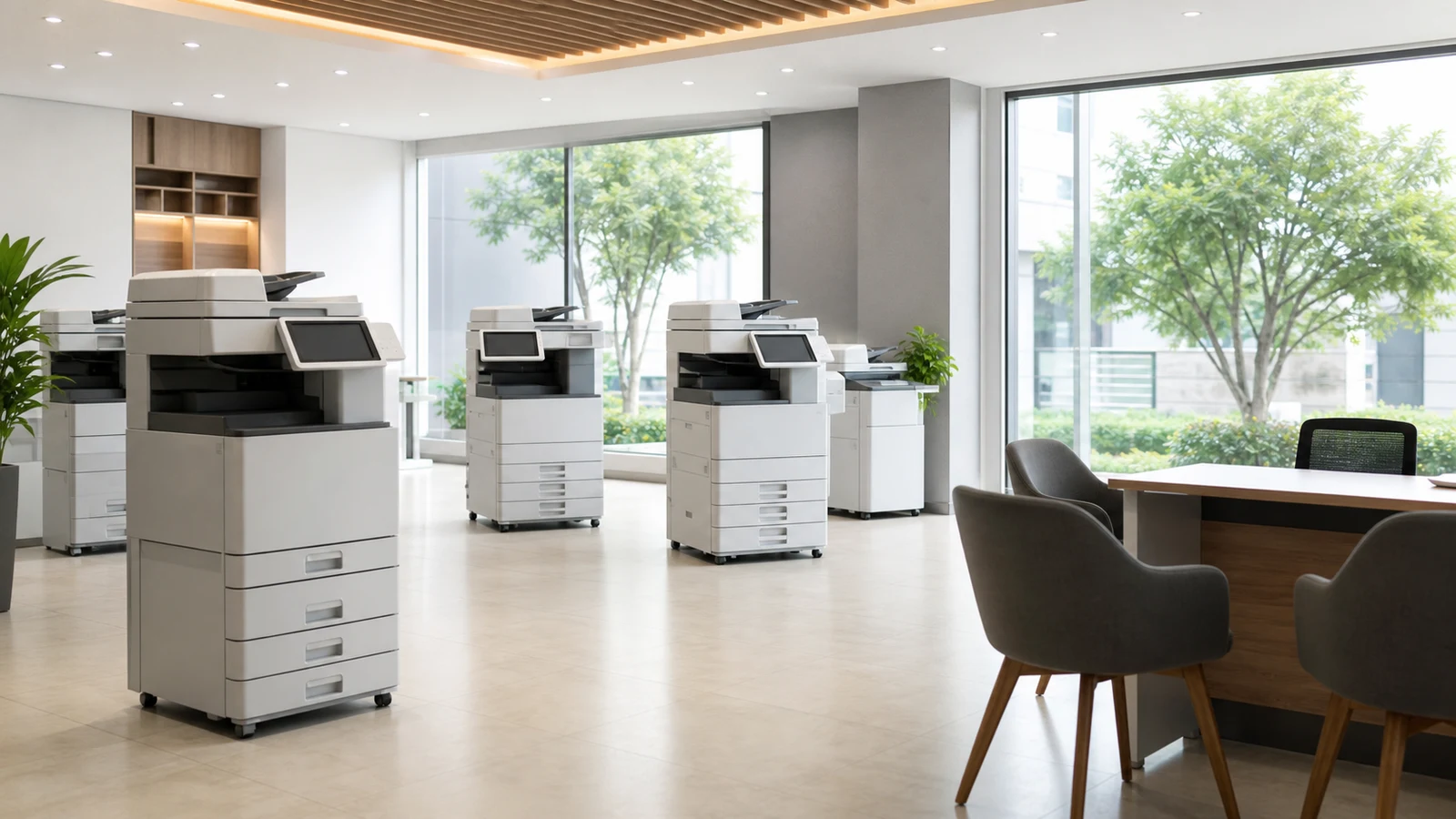 Kỹ thuật viên kiểm tra máy photocopy Konica Minolta