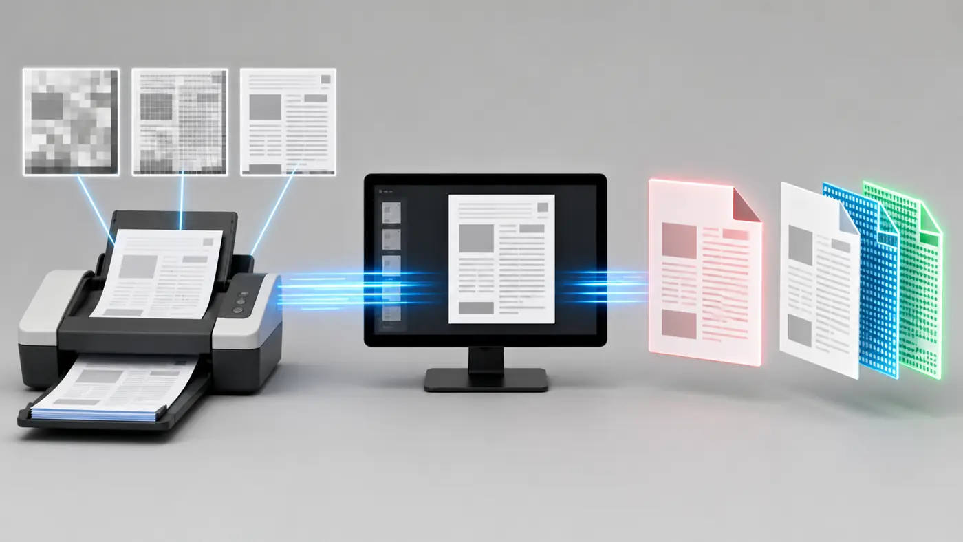 Thiết lập DPI PDF/A và OCR khi số hóa