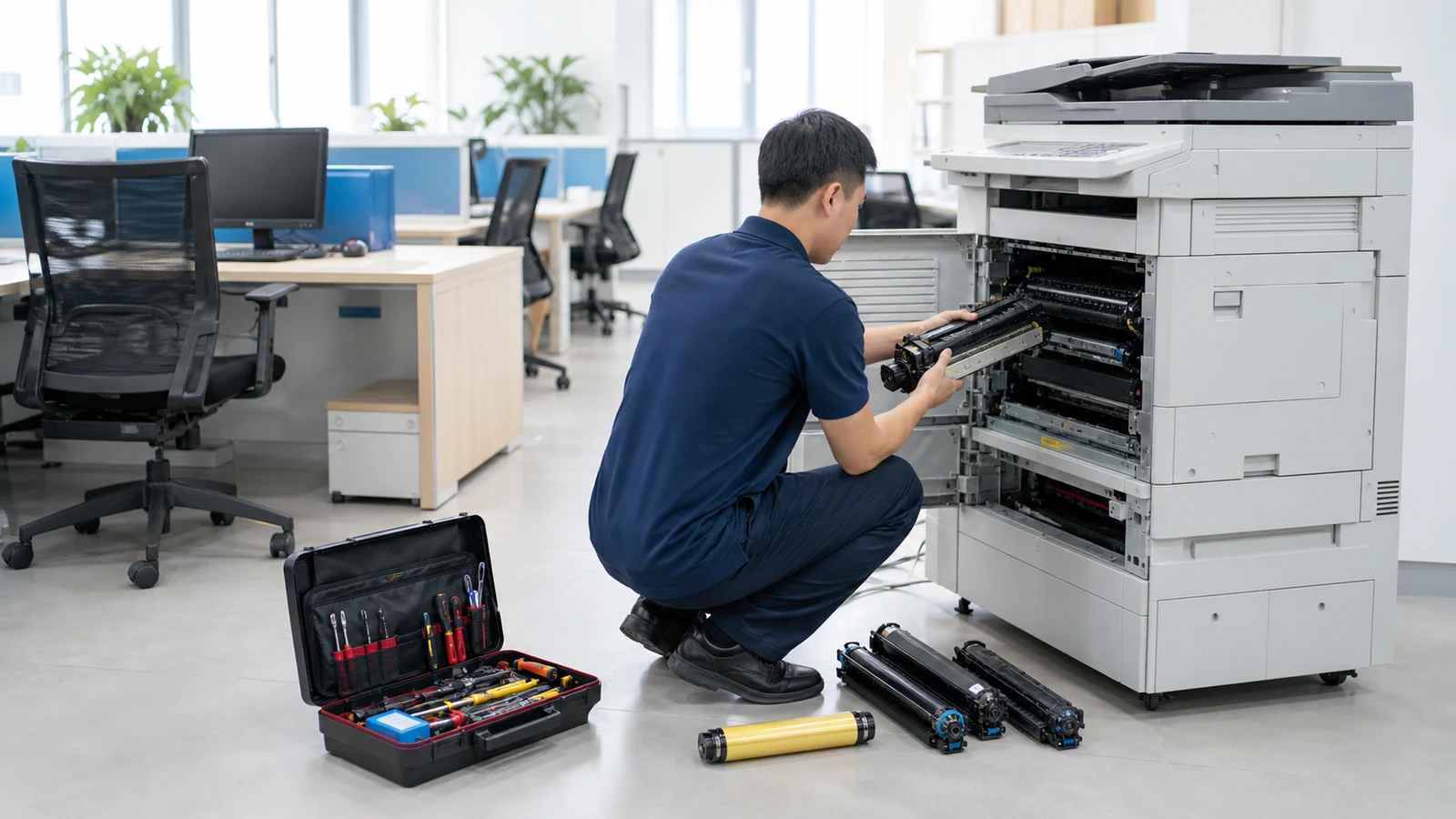 Kỹ thuật viên bảo trì máy photocopy Konica Minolta