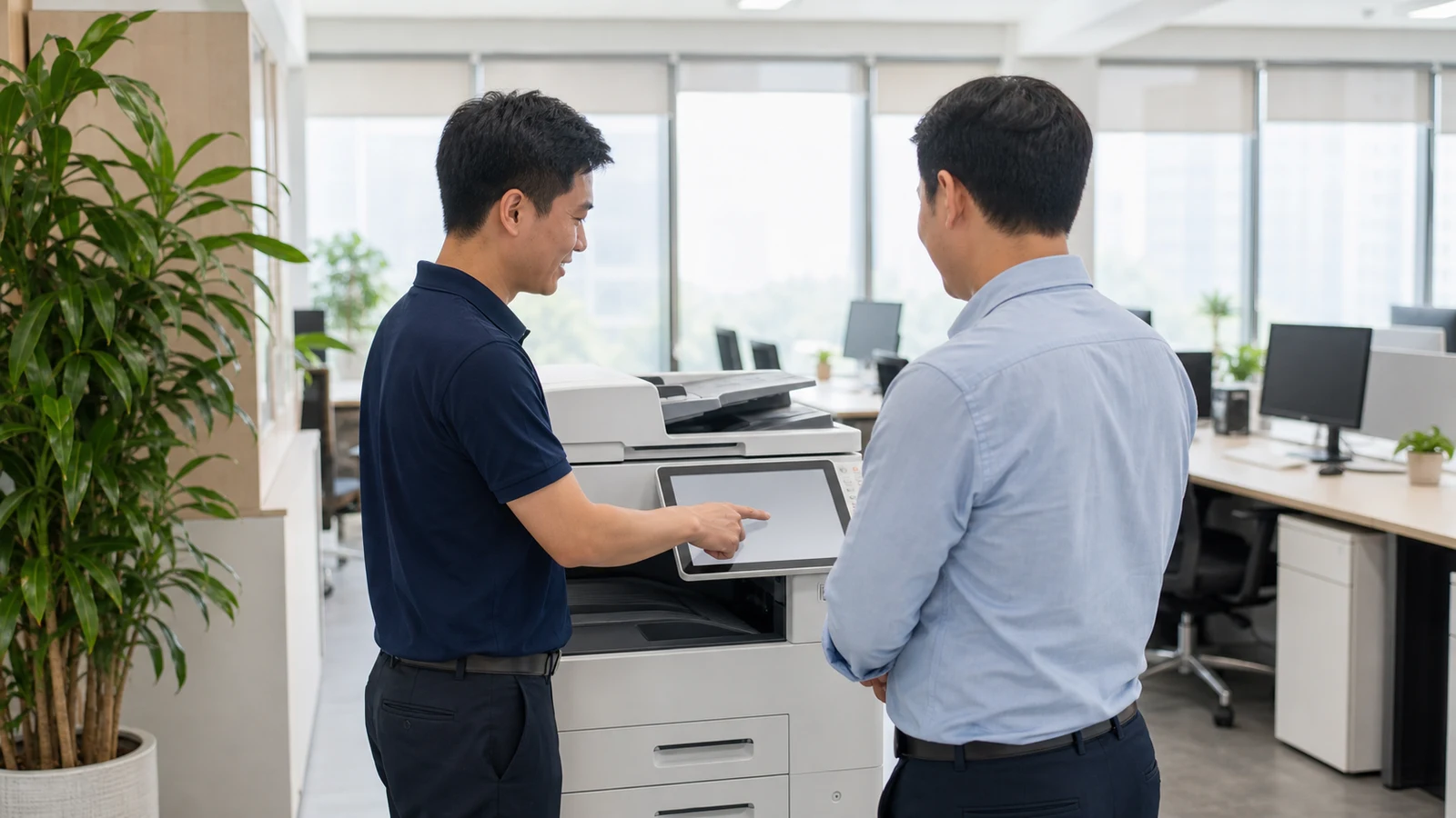 Máy photocopy Konica Minolta trong văn phòng